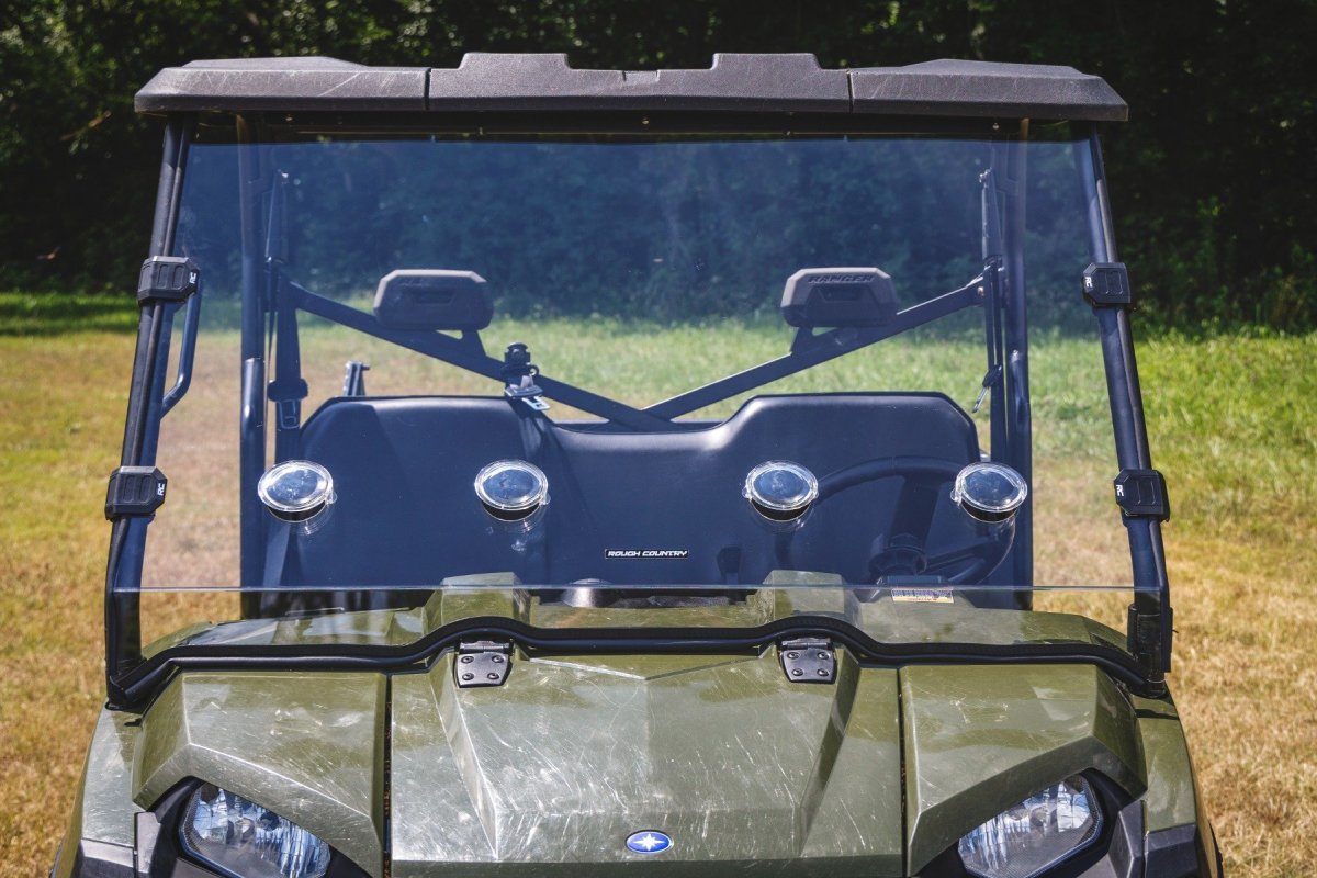 Polaris Ranger 570 Full Windshield - Front - Rough Country - Vented, Scratch-Resistant Polycarbonate (.25 in) with 4 Adjustable 360° Vents